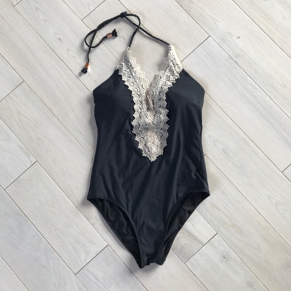 anthropologie lace front swimsuit